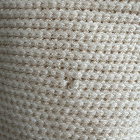 Banana Republic Cream Fringe Turtleneck Poncho Cape Merino Wool Cozy Cottagechic - Picture 4 of 5